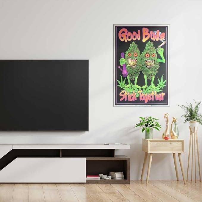 Good Buds Stick Together Blacklight Poster Decor Glossy