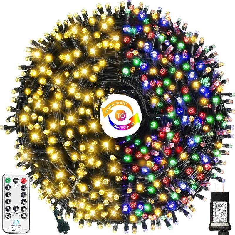 300LED Christmas Tree Light, 1 Count 108ft Expandable String Light with Remote Control, Waterproof Flashing Fairy Light, Party Decoration Supplies