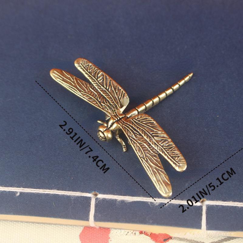 Vintage Dragonfly Design Brass Ornament, 1 Count Creative Desktop Decoration, Desktop Decor Sign for Home, Office, Gift for Friend