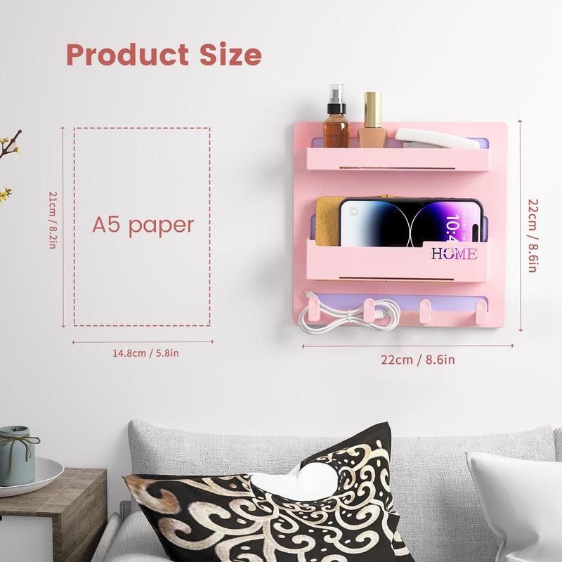 Floating Shelves for Bedside Shelf Accessories Organizer, Wall Mount Self Stick On, Cute Room Decor Aesthetic, Girls Room Decor, Cool Stuff For Bedroom Storage And Organization, Bedside Wall Organizer Cabinet Hollow