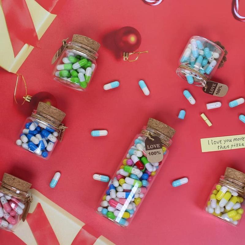 Cute Capsules in a Glass Bottle Lovely Notes Couples Gifts for Him Her Boyfriend Girlfriend Mom Birthday Anniversary Valentines Mothers Day Gifts (Mixed Color 90pcs)