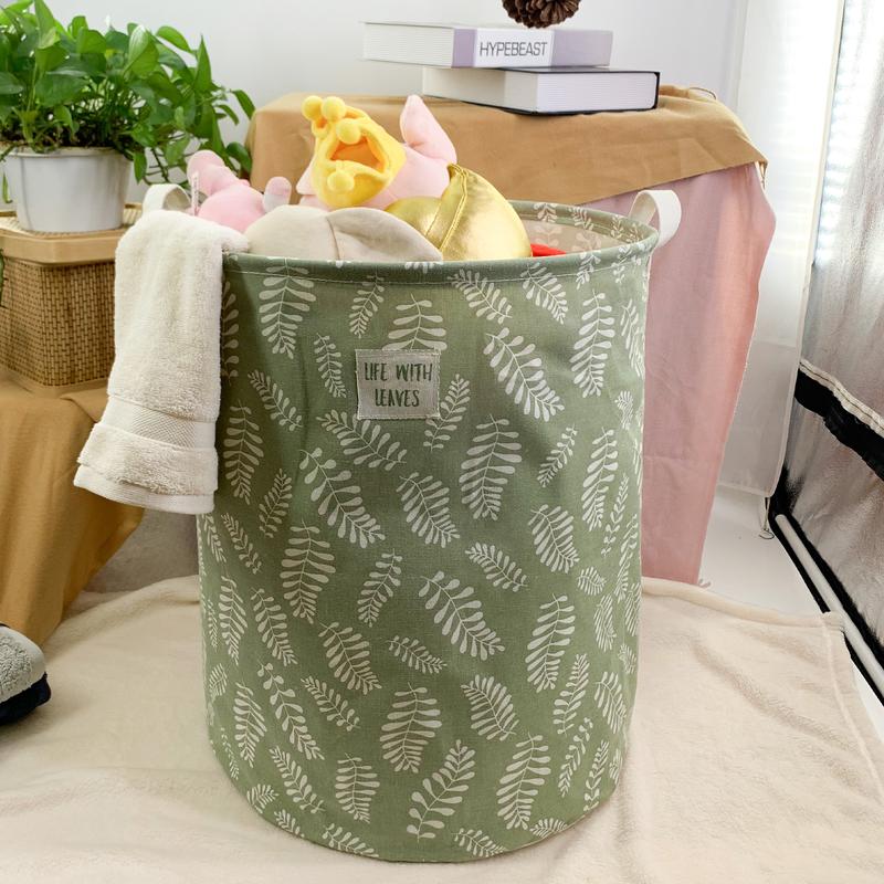 Cute Leaf Design Laundry Basket Waterproof Lightweight Laundry Hamper Boys Girls Kids Toys Storage Bin Clothes Organizer Storage Basket Home Decor