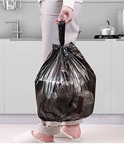 Kitchen Garbage Bags and Black Trash Bag, 100 Counts 4 Gallon 45x60Cm Kitchen Trash Bags with Handles for Bathroom Trash Bags, Small Trash Bags, Contractor Bags (100pcs Black 45x60CM) Plastic