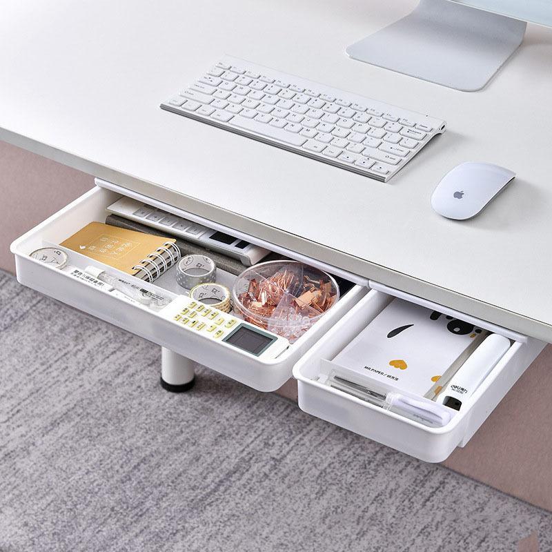 Under Desk Storage Box, 1 Count Drawer Type Under Desk Storage Box, Office Desk Organizer, Desk Storage Box for Home Office Dormitory