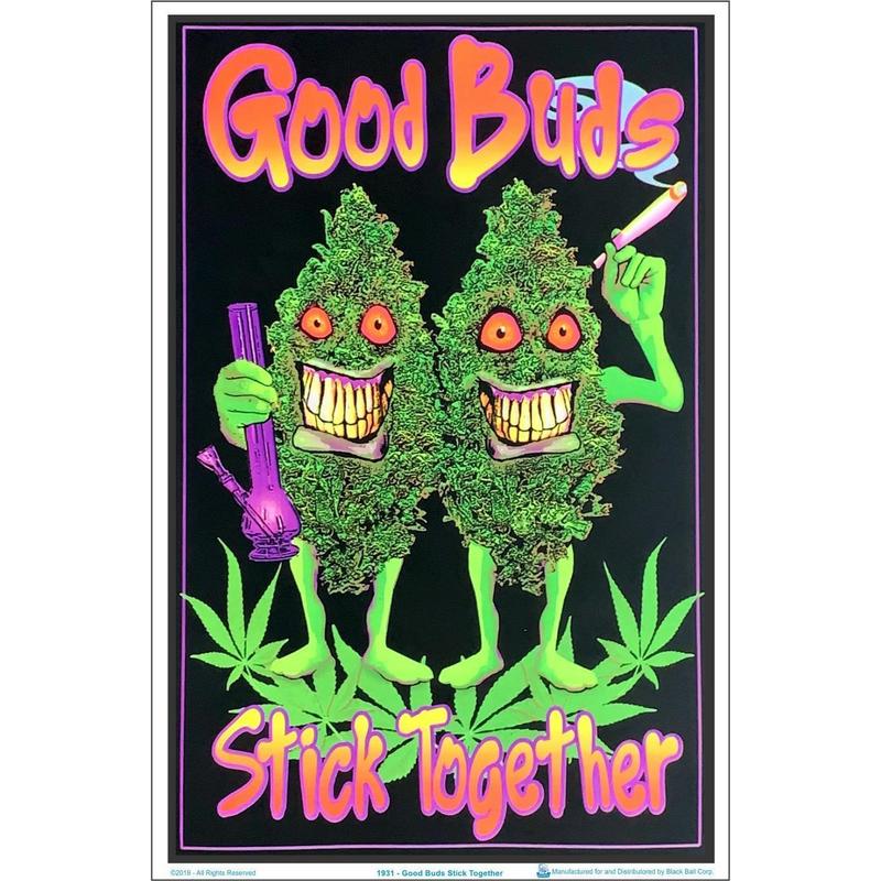 Good Buds Stick Together Blacklight Poster Decor Glossy