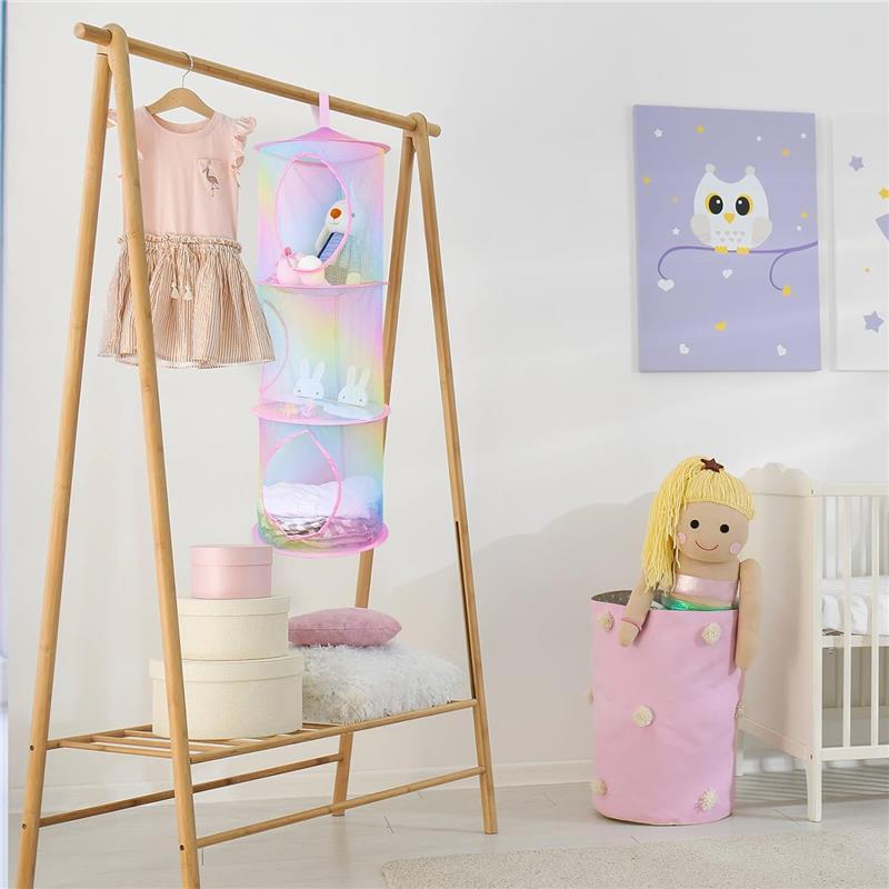 NEW 2024 Best Christmas Gift  2Pcs Hanging Stuffed Animals Storage Baskets Toy Net Hammock for Stuffed Animals Organiser Mesh Hammock Storage Baskets  Kids Girls Room Decor, 3 Tiers Storage  Baskets