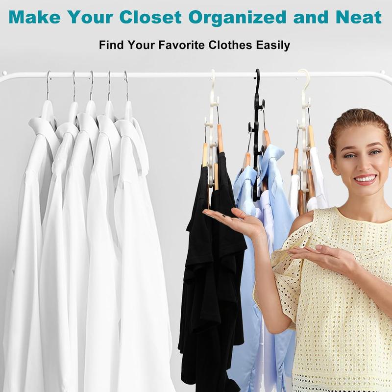 Closet Organizers and Storage,Upgraded Organization and Storage Clothes Hanger,10 Pack College Dorm Room Essentials,Sturdy Space Saving Hangers for Thick Clothe Hanging Hook Hanging Hook Plastic Bath Smooth Wooden