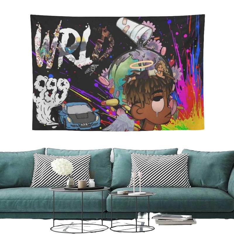 Rapper Tapestry Juice Wrld Wall Hanging Room Decor Hip Hop Tapestry for Bedroom Dorm 40*60in