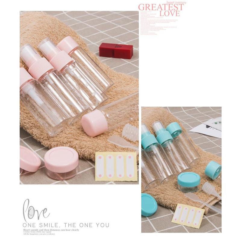 Travel Makeup Bottle Set with Storage Bag, 11pcs set Portable Leak Proof Toiletry Container Set, Clear Cosmetic Container for Lotion, Shampoo, Cream, Soap