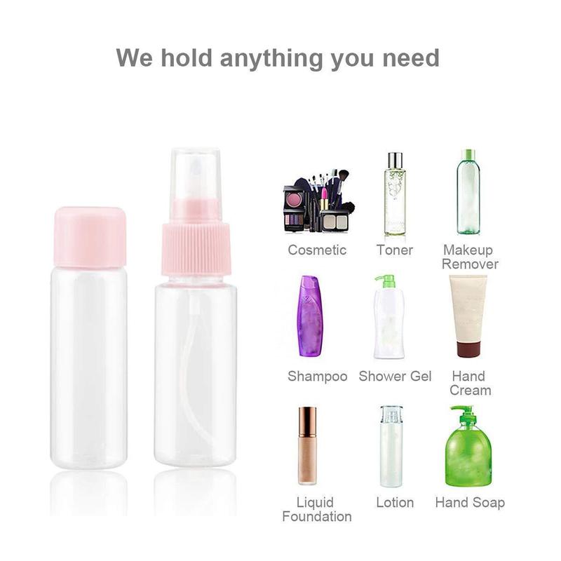 Travel Makeup Bottle Set with Storage Bag, 11pcs set Portable Leak Proof Toiletry Container Set, Clear Cosmetic Container for Lotion, Shampoo, Cream, Soap