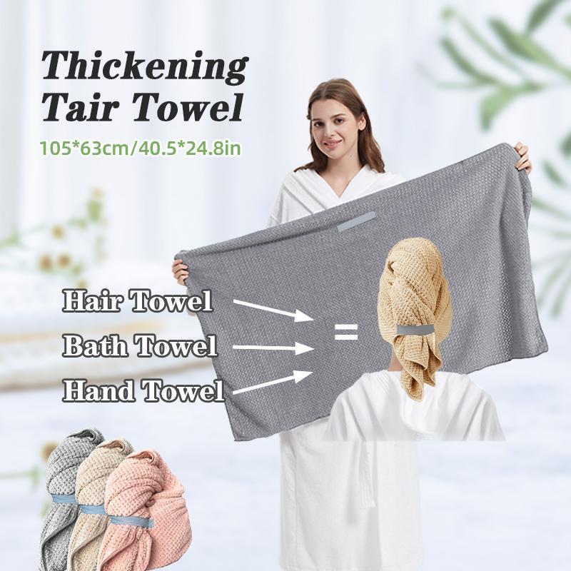 Women's Microfiber Hair Towel, 1 Count Anti-frizz & Quick-drying Towel with Elastic Band, Soft Hair Towel for Bathroom Shower