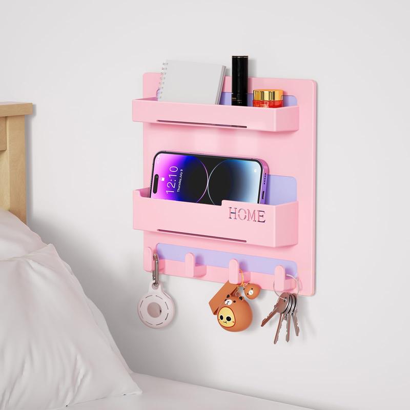 Floating Shelves for Bedside Shelf Accessories Organizer, Wall Mount Self Stick On, Cute Room Decor Aesthetic, Girls Room Decor, Cool Stuff For Bedroom Storage And Organization, Bedside Wall Organizer Cabinet Hollow