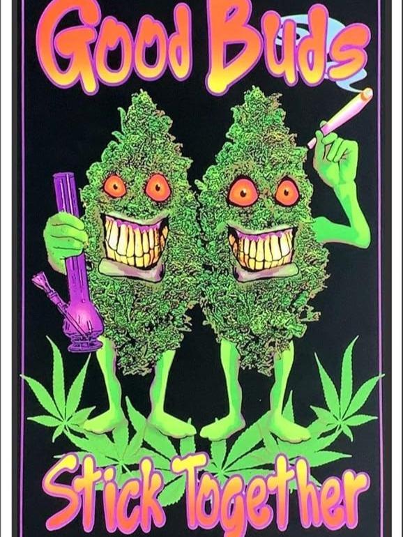 Good Buds Stick Together Blacklight Poster Decor Glossy