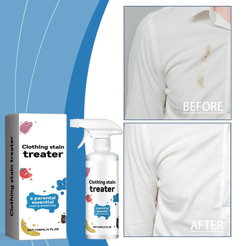 Clothing Stain Treater | Messy Eater Stain Treater | No Dry Cleaning Food, Grease, Coffee Off Laundry, Underwear, Fabric | Newborn & Baby Essentials | 120ML Stain Remover Spray