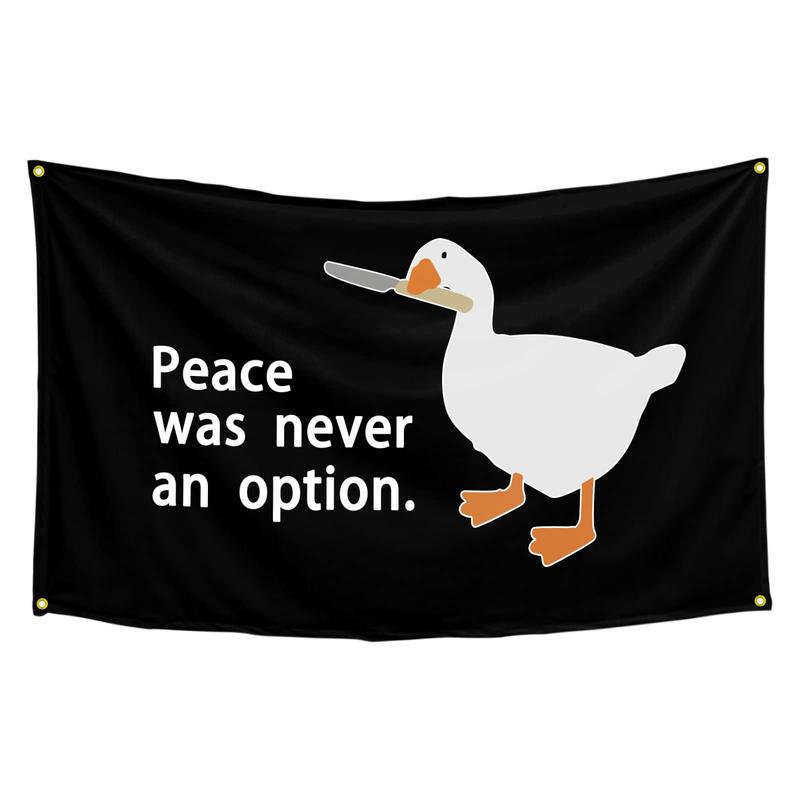 Peace Was Never An Option Flag 3x5 Ft Funny Flags For room Durable Man Cave Wall Flag with 4 Brass Grommets for College Dorm Room Decor