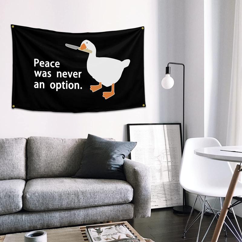 Peace Was Never An Option Flag 3x5 Ft Funny Flags For room Durable Man Cave Wall Flag with 4 Brass Grommets for College Dorm Room Decor