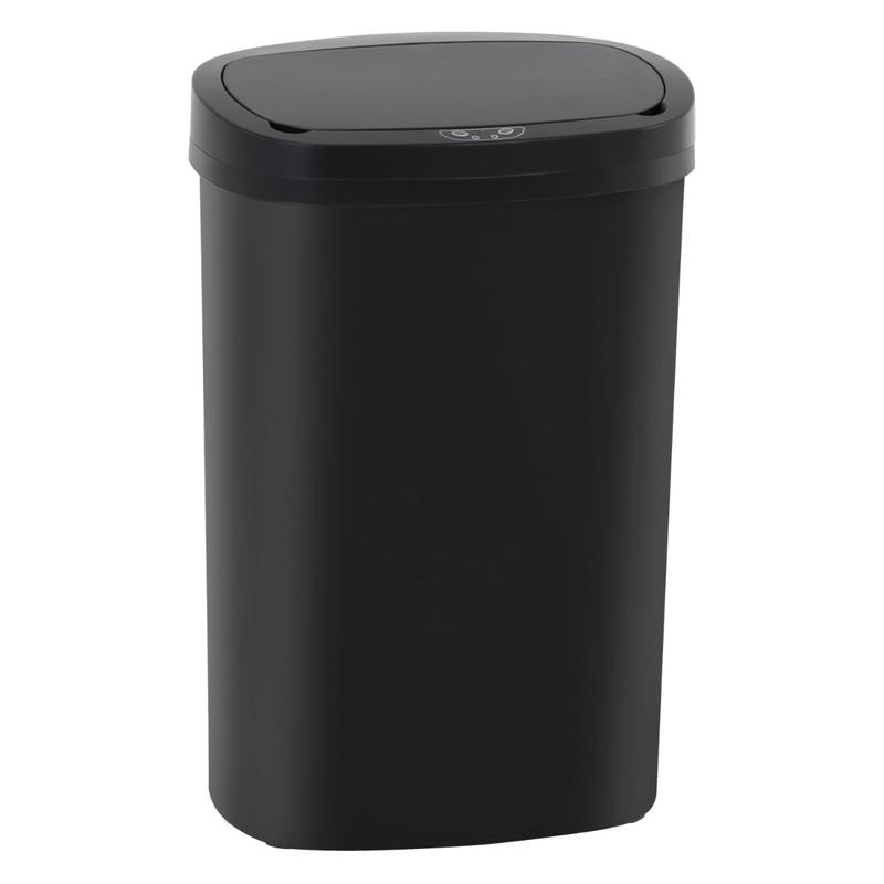 13 Gallon Trash Can Kitchen Trash Can Automatic Garbage Can with Lid Touch Free High-Capacity Motion Sensor for Kitchen Bedroom Bathroom Office Wateproof Trash Bin (1, Black)