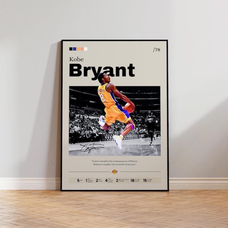 Kobe Bryant Poster, Basketball Legend Art Print, Wall Decor, Sports Memorabilia, Black Mamba Tribute, Home Decor, Motivational Artwork