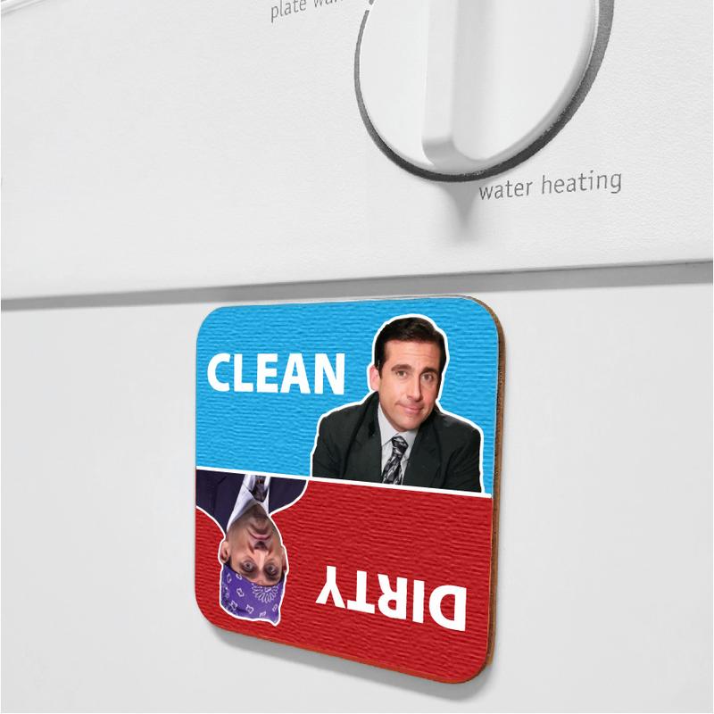 Michael Scott Clean Dirty Dishwasher Magnet, Funny Clean Dirty Dishwasher Magnet, Housewarming Gift, House Gift Idea, The Office Fan Gifts, Office TV Show Merchandise, The Office Merch, Michael Scott Funny Gift Idea, Jim and Pam The Office Show Gifts