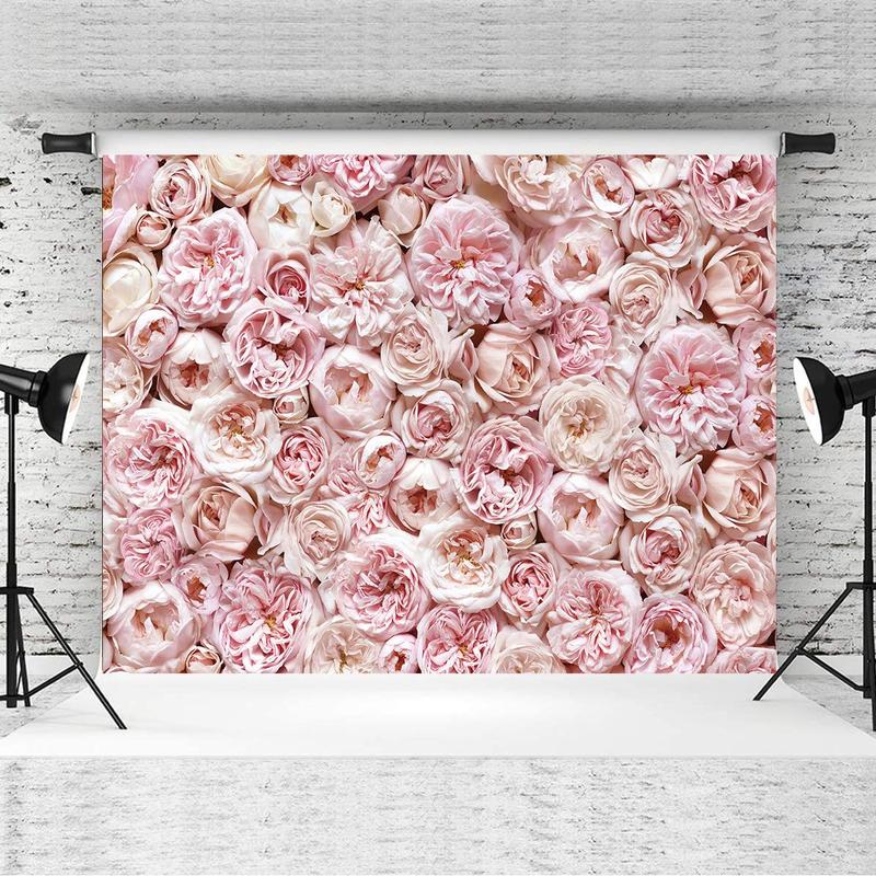 Flower Rose Pattern Photography Backdrop, Floral Pattern Photo Background Cloth, Photo Props Backdrop for Wedding Party Decoration, Birthday Party Decoration Supplies