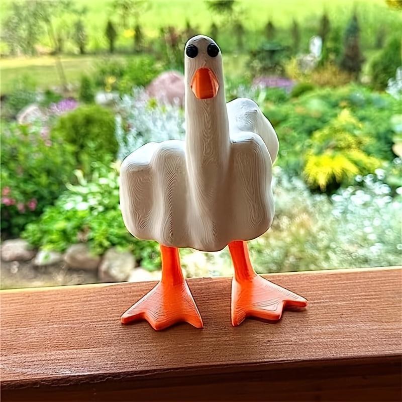 Funny Little Duck Resin Ornaments, Cute Animal Design Figurine for Decoration