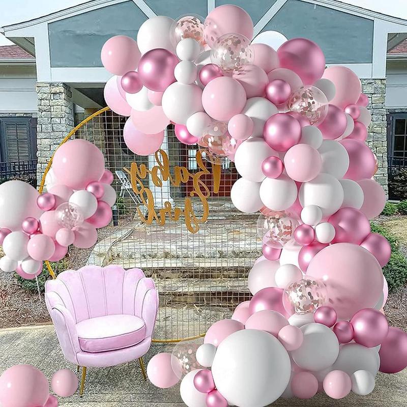 Balloon Garland Arch Kit(106pcs), Including 104pcs Mixed Color & Size Balloon, 1 Balloon Chain, 1 Glue Dot, Atmosphere Scene Layout Decorations