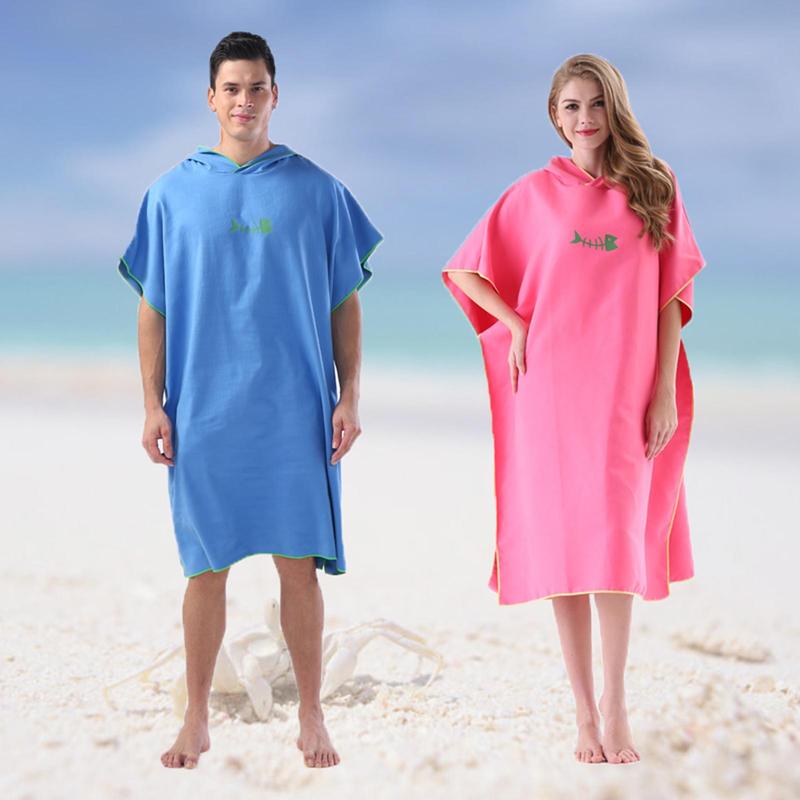 Microfiber Beach Poncho, 1 Count Quick-dry Hooded Swimming Towel, Wetsuit Beach Poncho for Adults, Personal Care Product