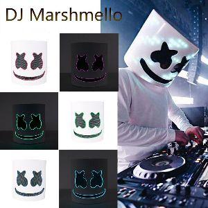 DJ MarshMello LED Mask Helmet for Rave Party Cosplay Costume Prop Music Festival