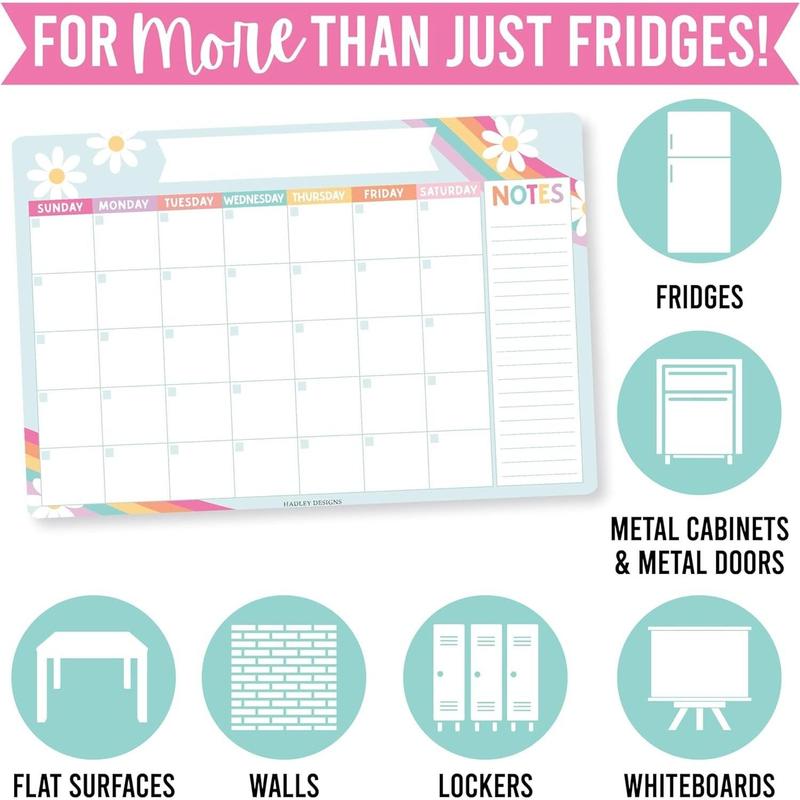 Retro Magnetic Calendar For Refrigerator Dry Erase - Magnetic Fridge Calendar Dry Erase Magnetic Whiteboard For Fridge, Refrigerator Calendar Magnetic Dry Erase Calendar, Magnet Calendar For Fridge