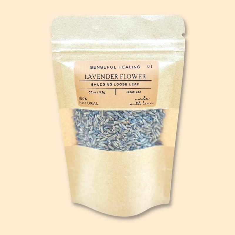 Lavender Flower Smudging Loose Leaf (0.5oz) for Spiritual Energy Work Set Fragrance