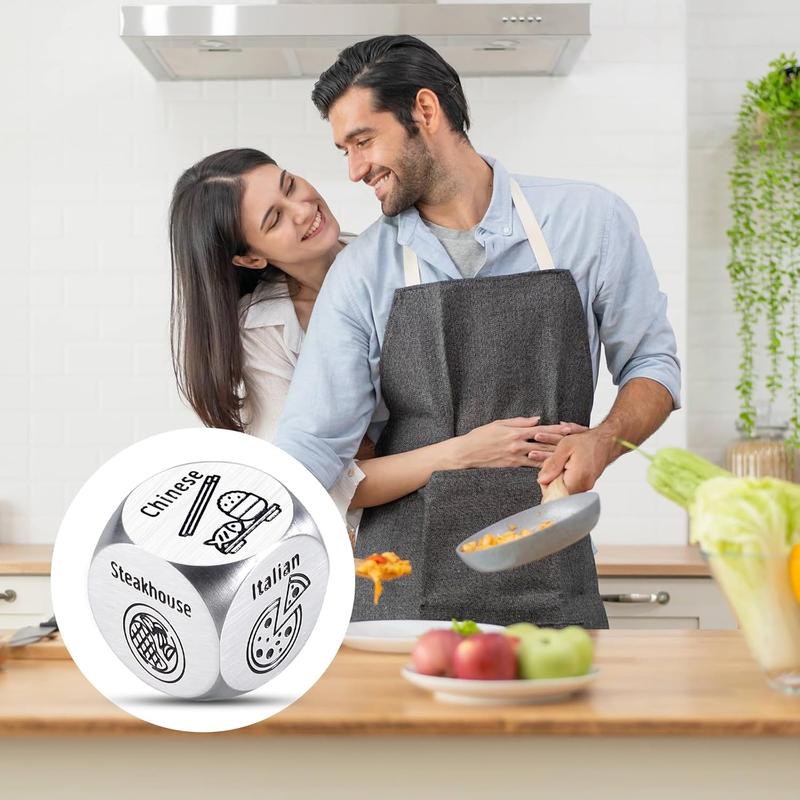 Christmas gift Fun & Unique Stocking Stuffers for Adults: Steel Food Decision Dice, Date Night Ideas, Valentine's & Anniversary Gifts, Surprises