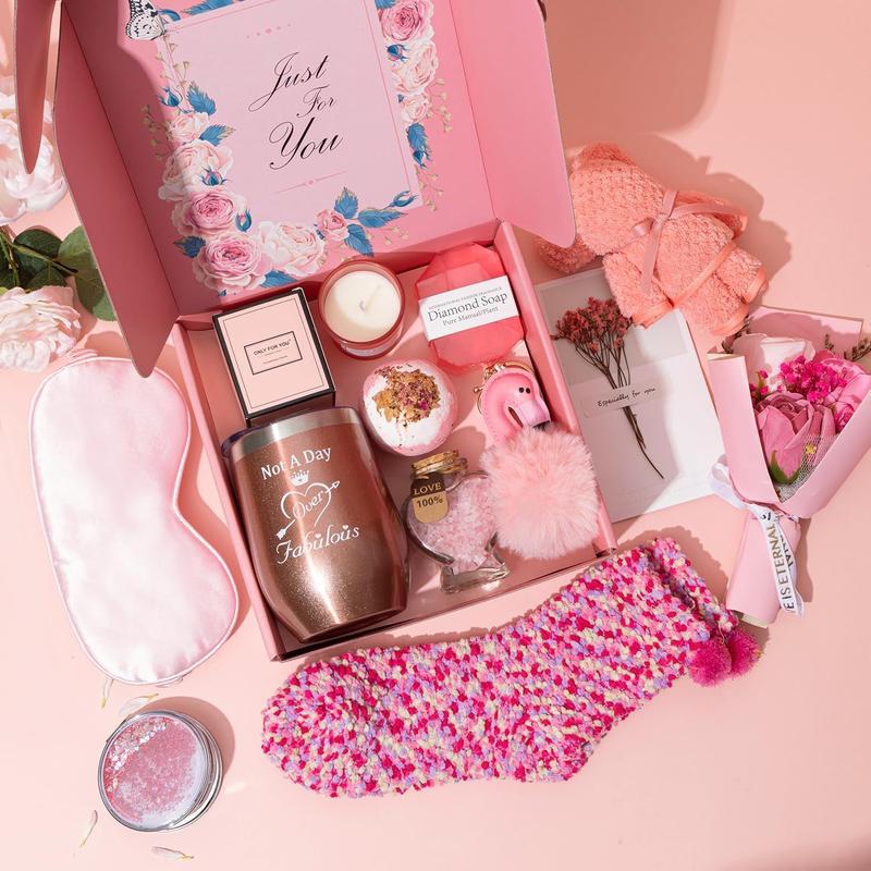 Birthday Gifts for Women, Gifts Basket Ideas Pink Gifts Box for Her Relaxing Gift Set Self Care Gifts Birthday Presents Female Friendship Gifts for  Friend Bestie Girlfriend Christmas Gifts