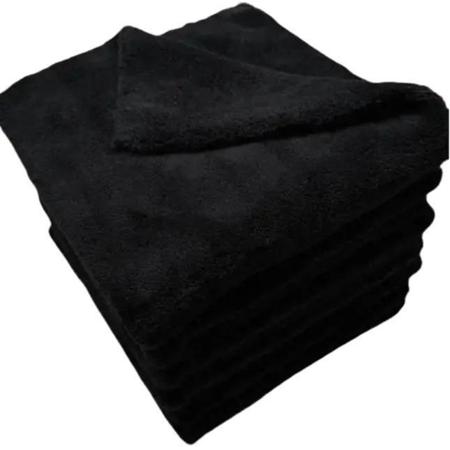 Multifunctional Microfiber Car Wash Towel Reusable Black Microfiber Towels – Premium Lint-Free, Scratch-Free, Highly Absorbent Cleaning Cloths for Cars, Kitchen, Glass, Windows (6-Pack)