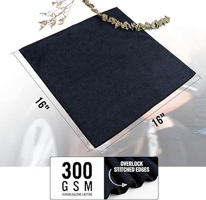 Multifunctional Microfiber Car Wash Towel Reusable Black Microfiber Towels – Premium Lint-Free, Scratch-Free, Highly Absorbent Cleaning Cloths for Cars, Kitchen, Glass, Windows (6-Pack)