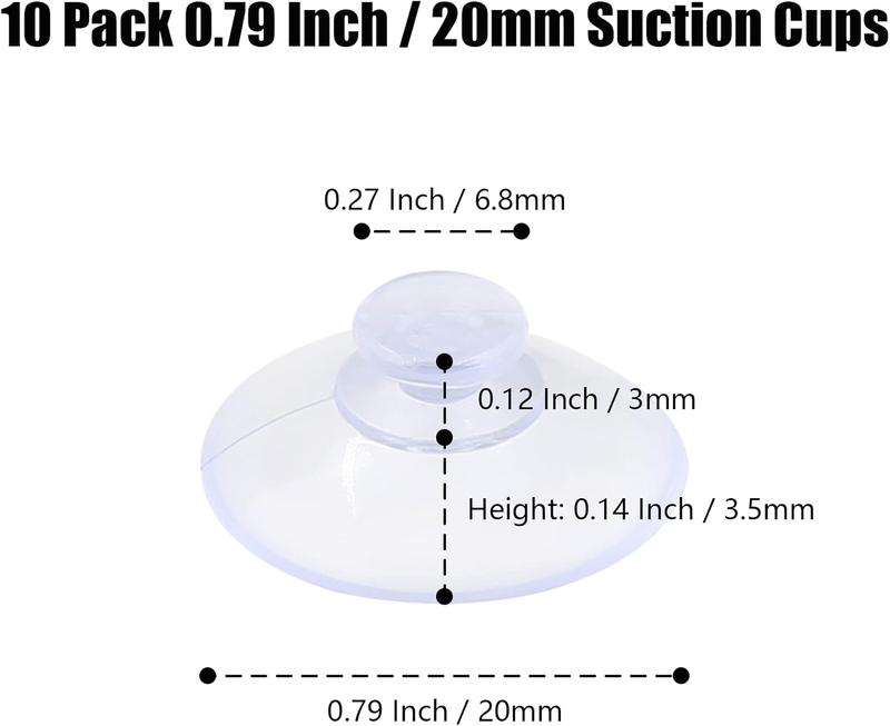 10 Pack Glass Table Suction Cups 20mm Rubber Suction Cup Hangers Without Hooks, Anti-Collision Suction Cups Transparent Suckers, Clear Plastic Suction Cups Desk Suction Pads for Furniture