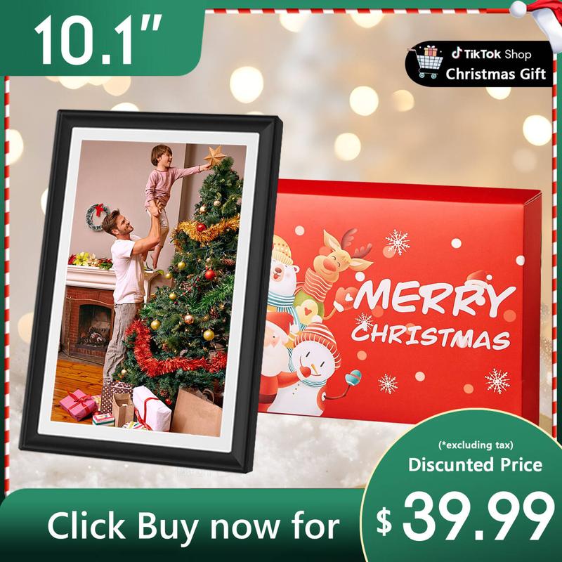 [Black Friday] Christmas Gift Smart Digital Photo Frame, 10.1-Inch WiFi Digital Picture Frame with 1280x800 IPS HD Touch Screen, 32GB Storage, Auto-Rotate, Wall Mountable, Easy Share Photos Videos via Free App from Anywhere