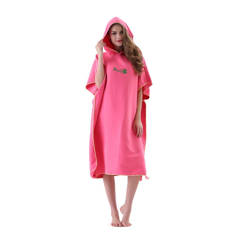 Microfiber Beach Poncho, 1 Count Quick-dry Hooded Swimming Towel, Wetsuit Beach Poncho for Adults, Personal Care Product