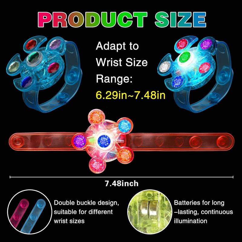 24 PCS  LED Light Up Fidget Spinner Party Favors - For Kids Birthday Party, Christmas - Perfect for Party Supplies