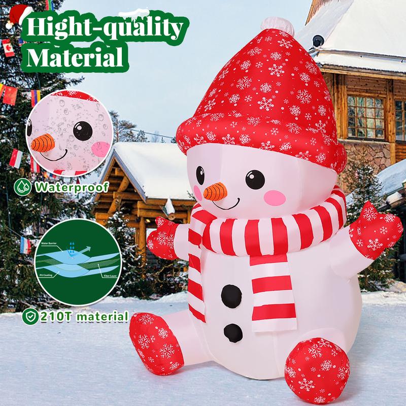 GOOSH 4.4 FT Christmas Inflatables Outdoor Decorations - Inflatable Baby Snowman with Red Hat and Gloves