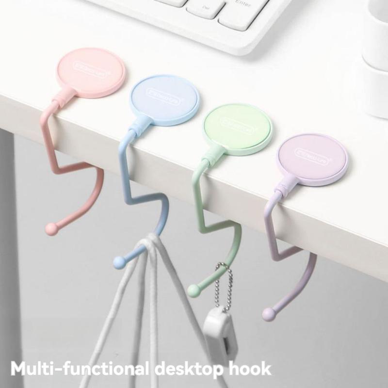 Non-slip Bag Hook for Table & Desktop, Multi-functional Removable Storage Handbag Hanger, Purse Hooks for Tables Desktop