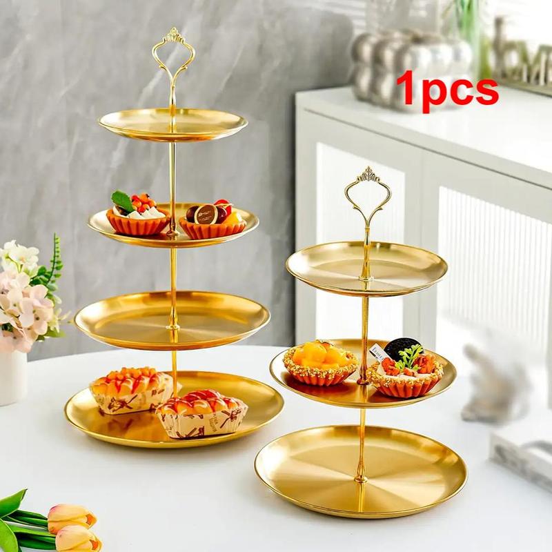 2 3 Layer Cake Stand, Stainless Steel Detachable Cake Display Tray, Fruit Snack Candy Tray, Kitchen Storage Organizer for Home Restaurant Buffet Wedding Party