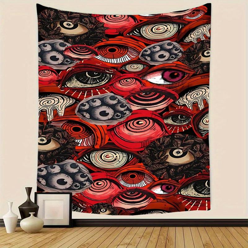 Halloween Decor - Spooky Eyes Tapestry Wall Art - 78x59