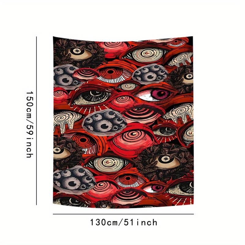 Halloween Decor - Spooky Eyes Tapestry Wall Art - 78x59