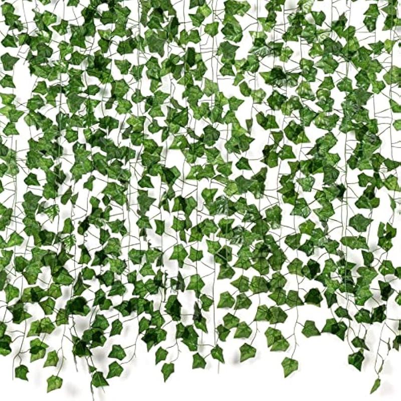 Fake Vines for Room Decor(12 Pack 84 Feet) Aesthetic Artificial Plant Ivy Leaves Hanging Greenery Garlands for Home Bedroom Wall Wedding Party Decor Decorative Fruit Ornaments