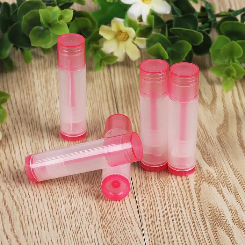 25 Count Lip Balm Tubes Containers 5g Clear with Twist Bottom and Cap, Empty Refillable Plastic DIY Lipstick Lip Gloss Containers Chapstick Tube Crayon Pipe Bottle (black Lid)