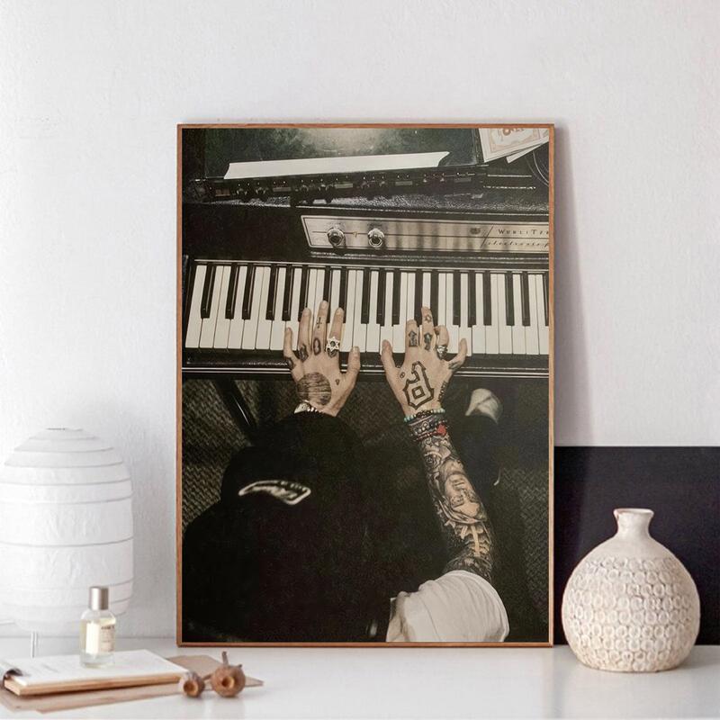 Mac Miller Signature Playing Piano Poster Decor Artwork Ornaments Wall