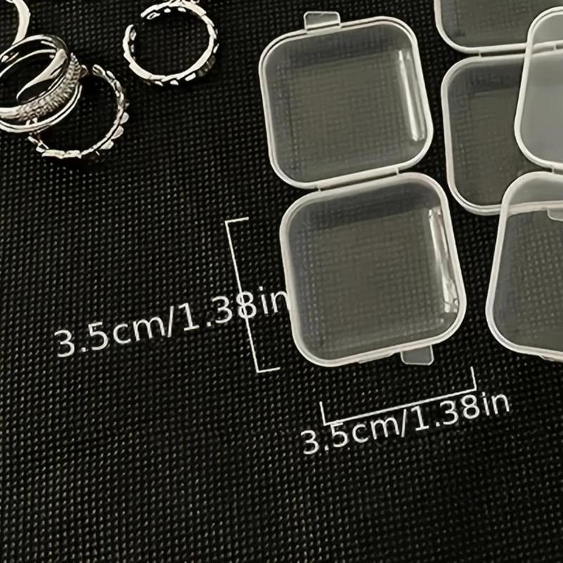 Portable Clear Jewelry Organizer, 40pcs Jewelry Storage Box with Lid, Small Square Earrings Rings Storage Box, Home Storage Supplies,  Storage Containers