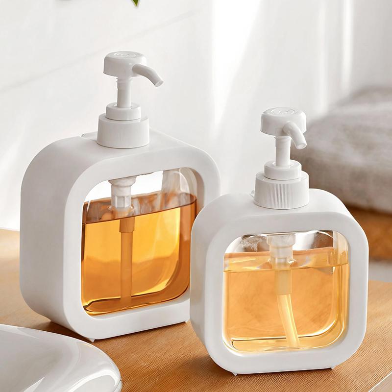 Clear Bathroom Soap Dispenser, 1 Count Soap Dispenser with Visual Design, Bathroom Supplies for Home Hotel Salon Dormitory