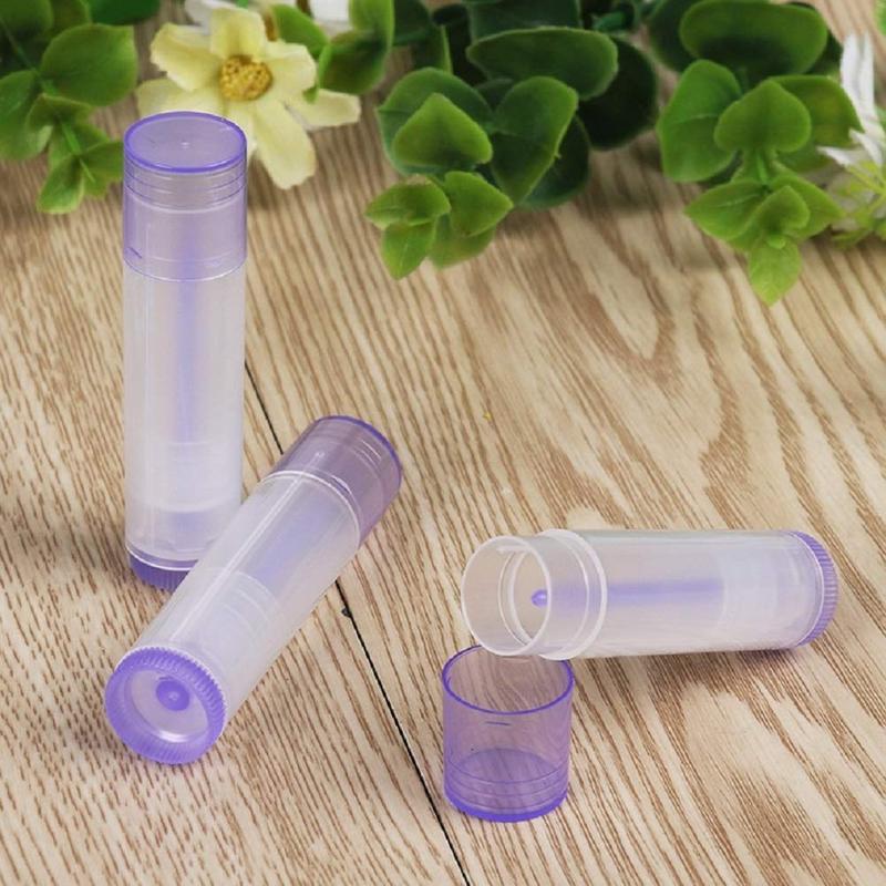 25 Count Lip Balm Tubes Containers 5g Clear with Twist Bottom and Cap, Empty Refillable Plastic DIY Lipstick Lip Gloss Containers Chapstick Tube Crayon Pipe Bottle (black Lid)