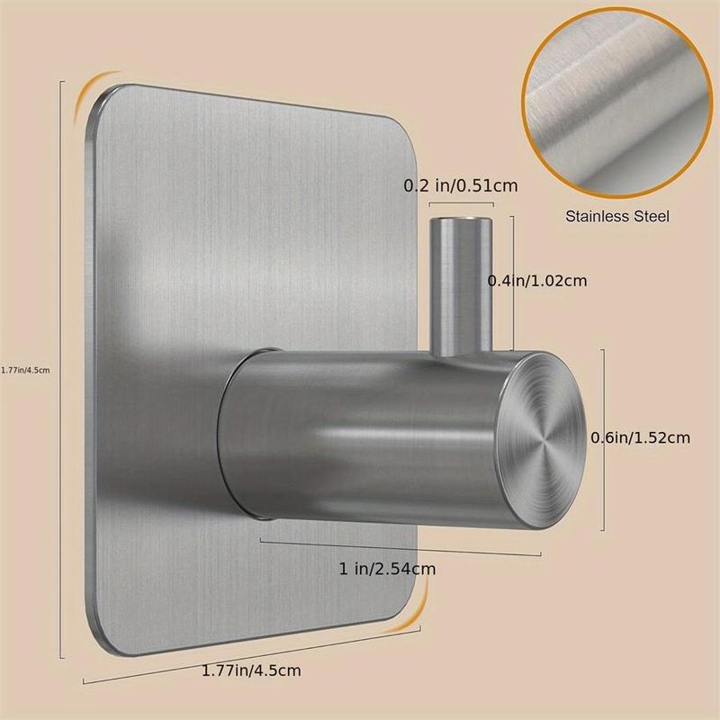 Stainless Steel Wall-mounted Hook, Waterproof Bathrobe & Towel Hook, Easy To Install Wall Hook for Bathroom & Bedroom Organization